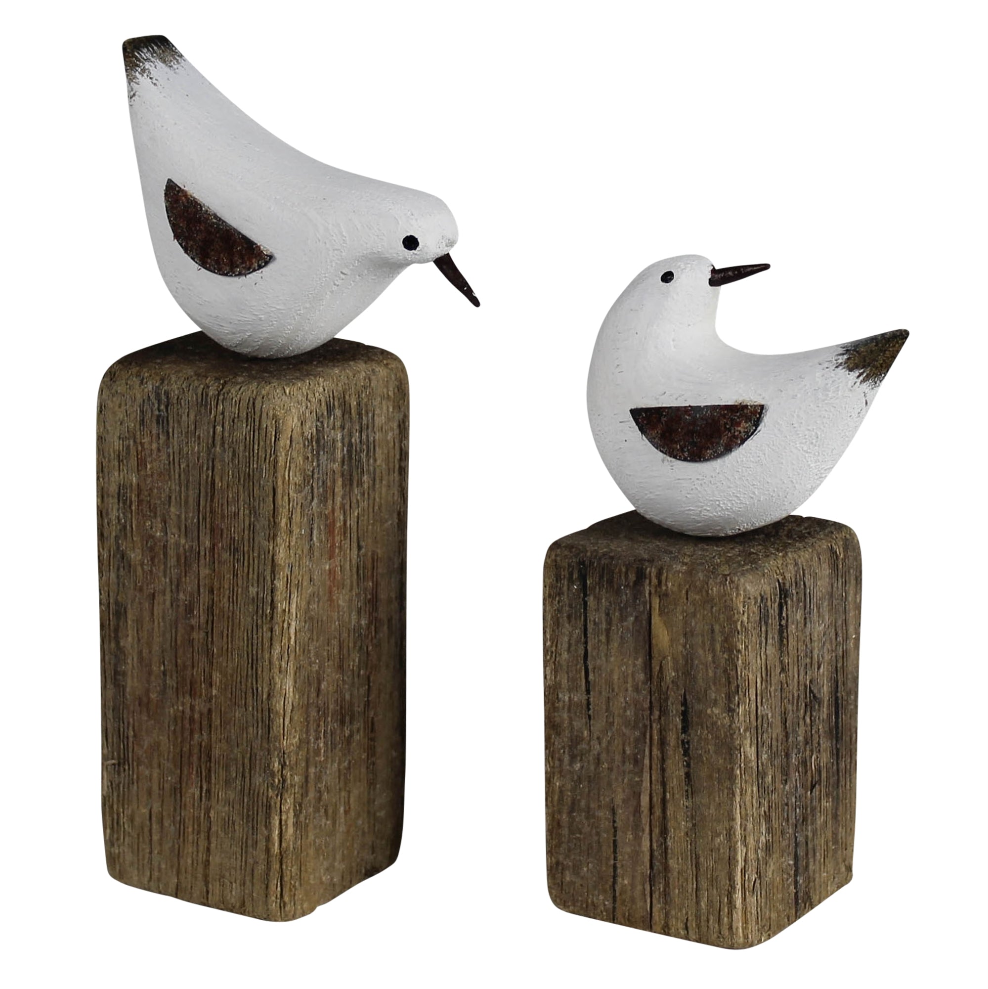 Bird on Post - Set of 2, Wood