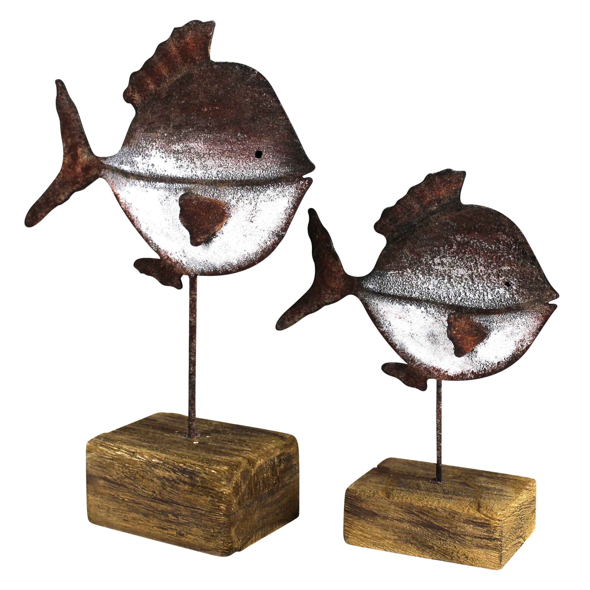 Fish on Stand - Set of 2, Wood