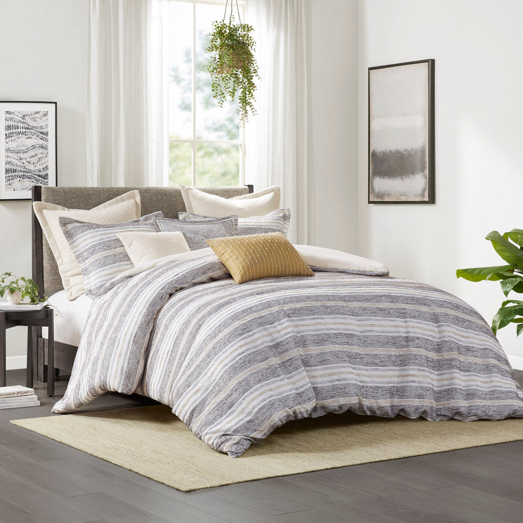 Oasis Oversized Velvet Comforter Set with Euro Shams and Throw Pillows