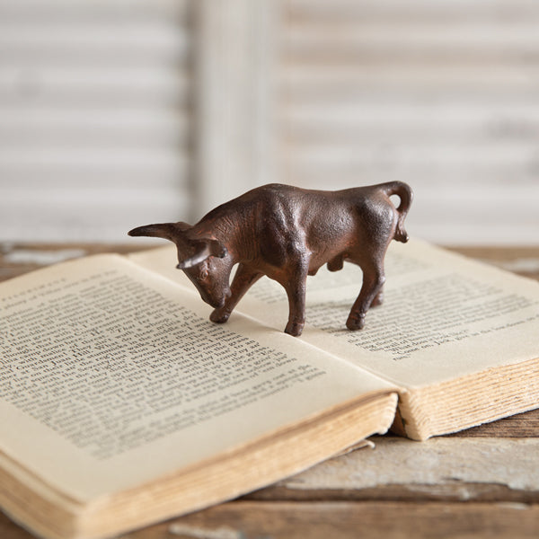 Small Cast Iron Longhorn Figurine