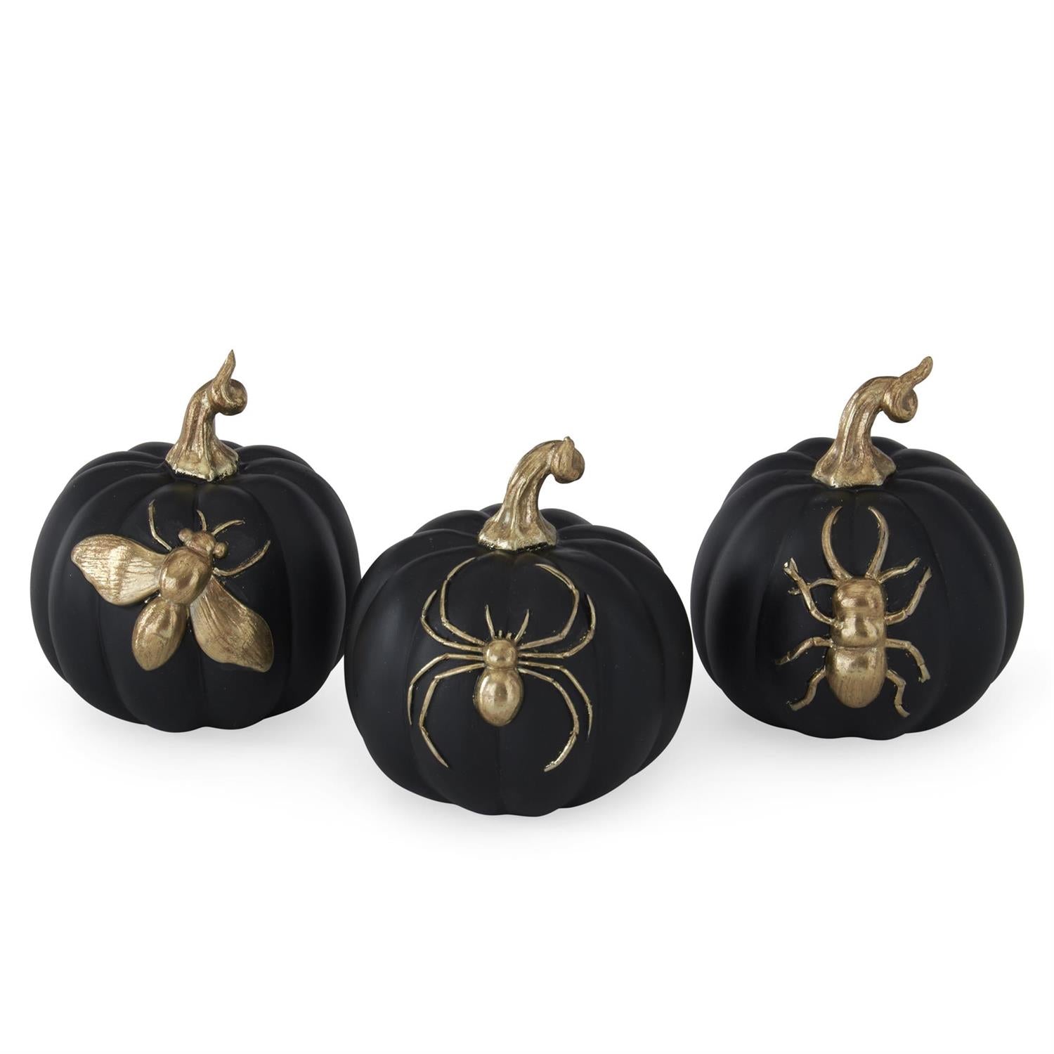 Gilded Insect Pumpkins (S/3)