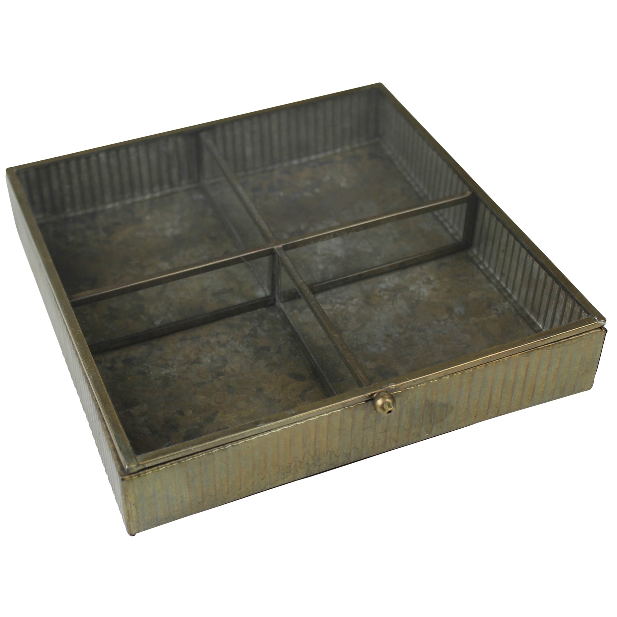 Antique Brass Box Square (L)