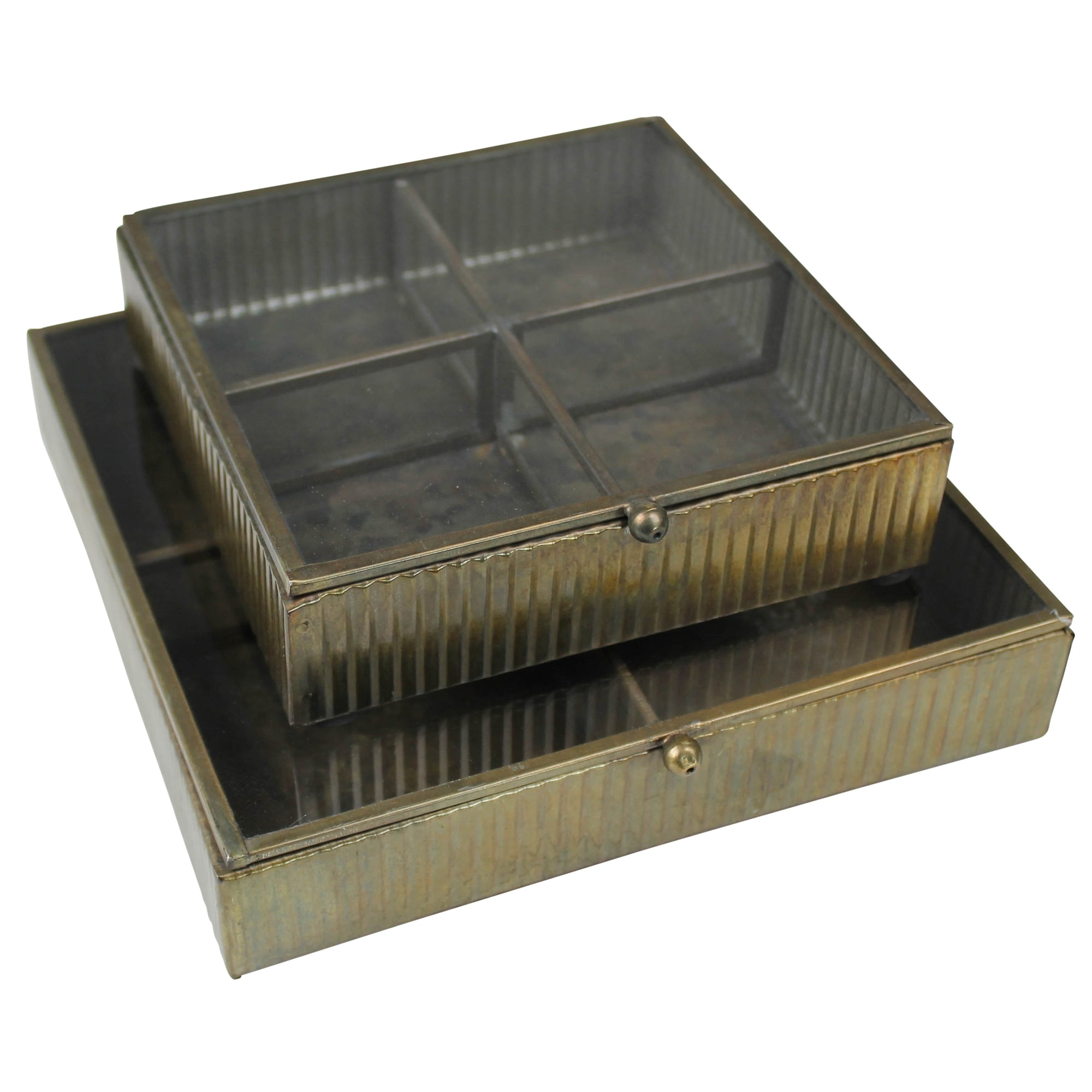 Antique Brass Box Square (L)