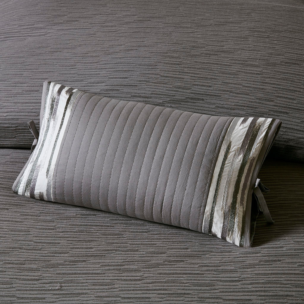 Hanae Embroidered Cotton Oblong Decorative Pillow