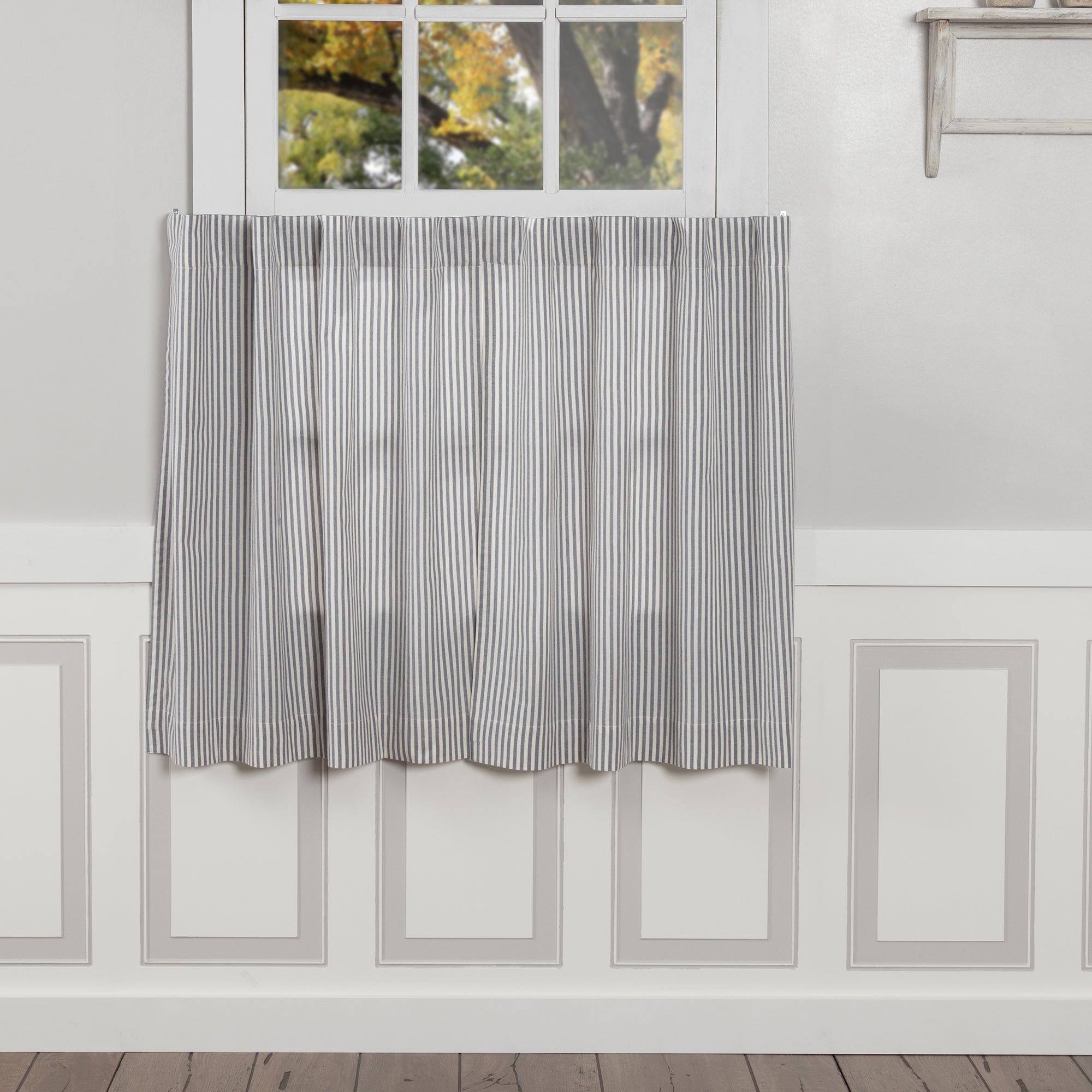 Farmhouse Ticking Blue Tier Set of 2 36Lx36W