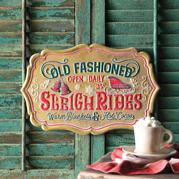 Old Fashioned Sleigh Rides Wall Sign