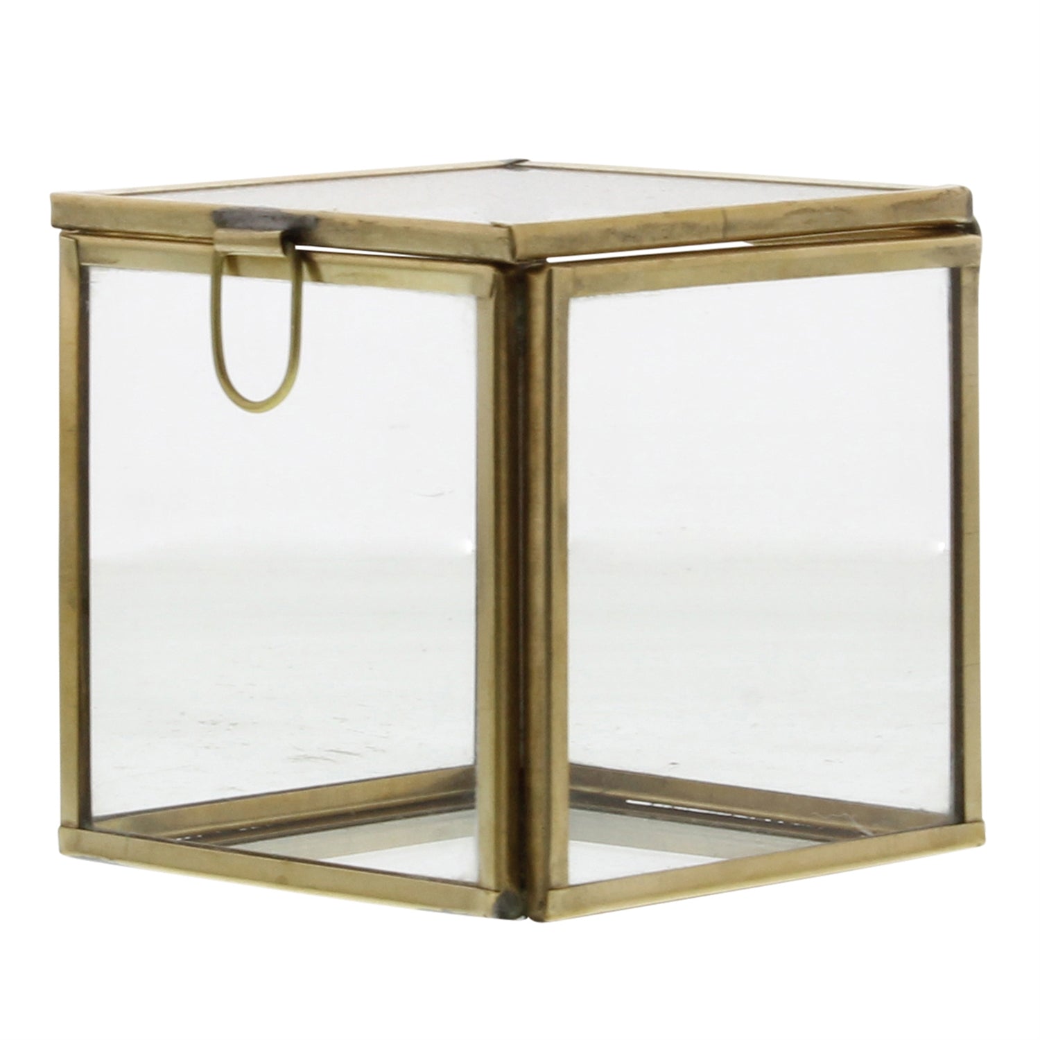 Pierre Demi Leaded Glass Box - Small - Brass