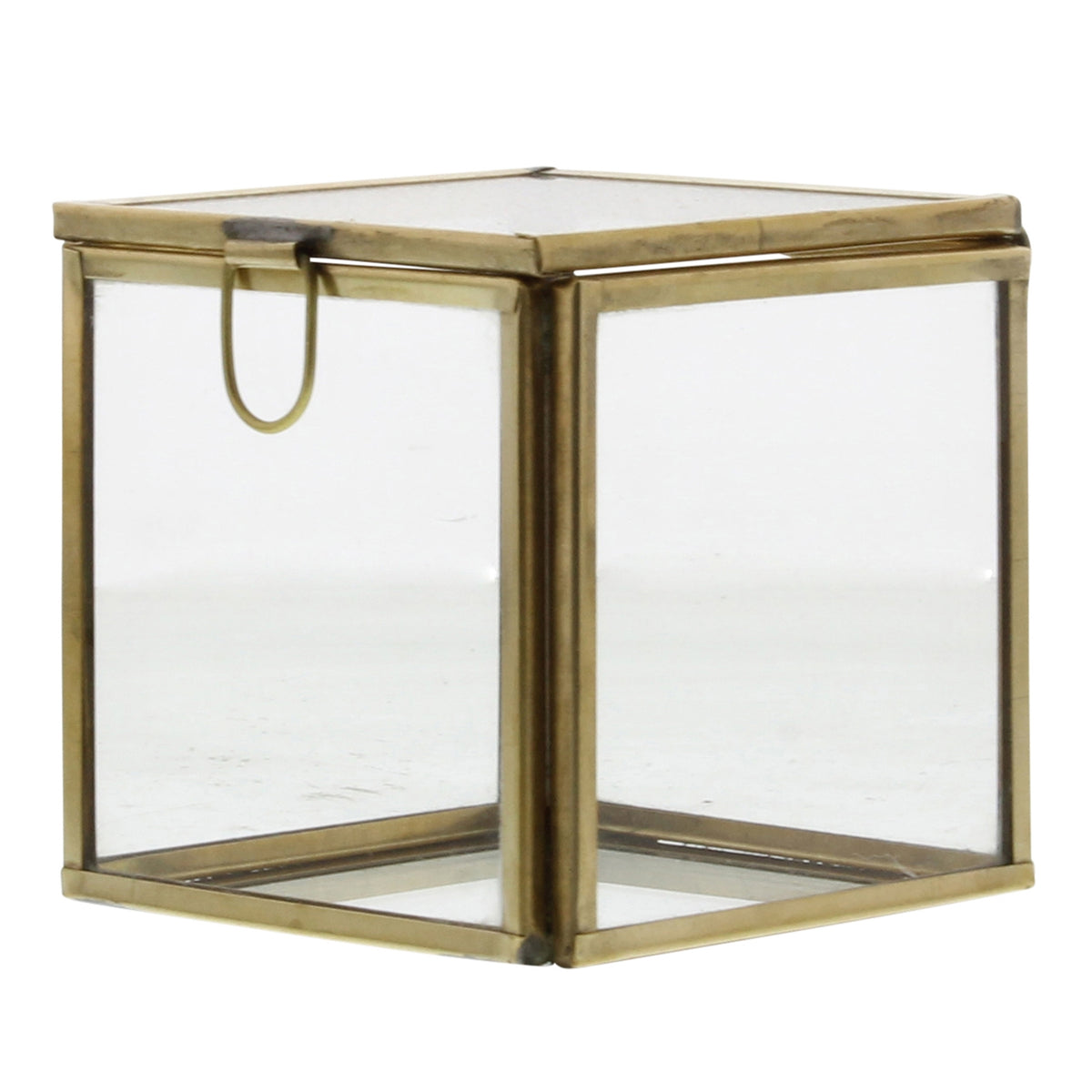 Pierre Demi Leaded Glass Box - Small - Brass