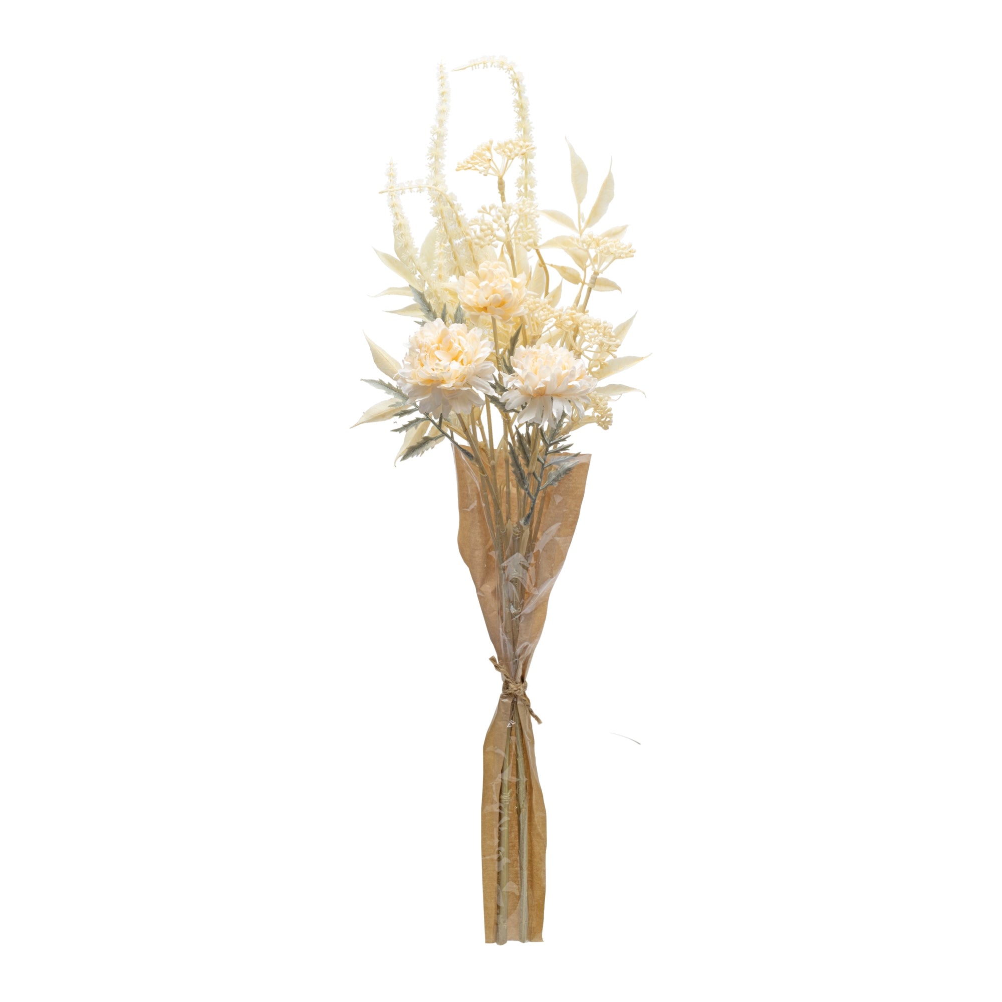 Bleached Zinnia Bouquet 29.5"H