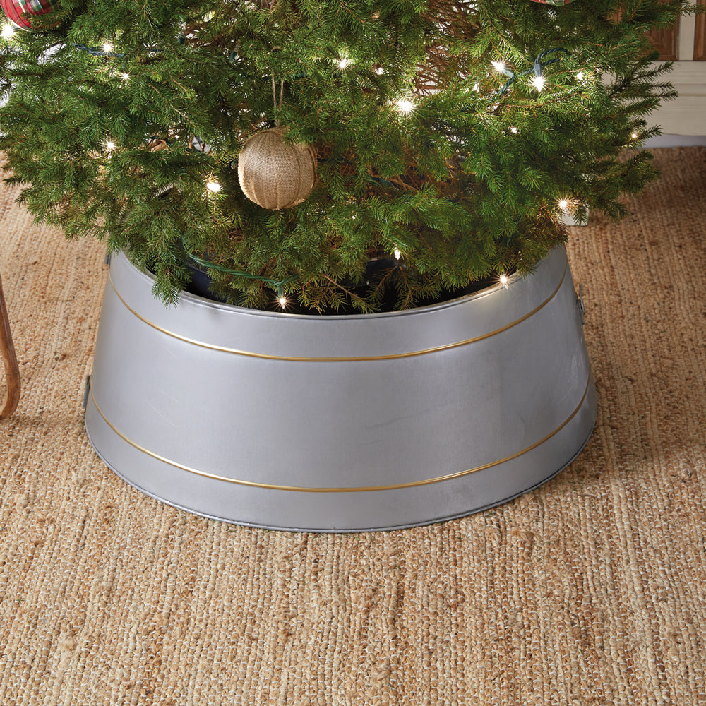 Galvanized w/ Gold Trim Tree Collar