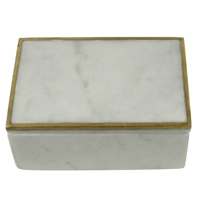 Loren Box with Brass Edge, Marble