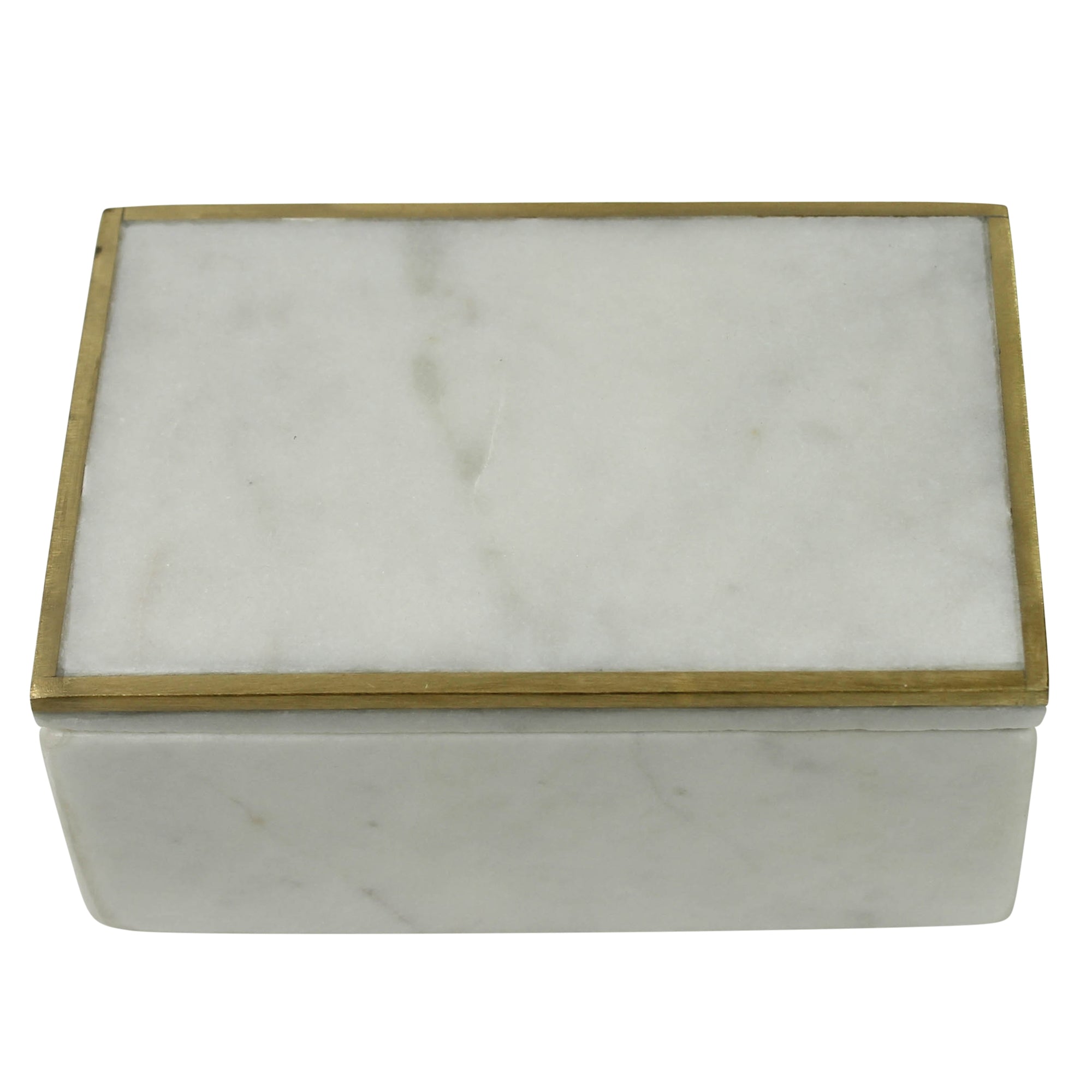 Loren Box with Brass Edge, Marble