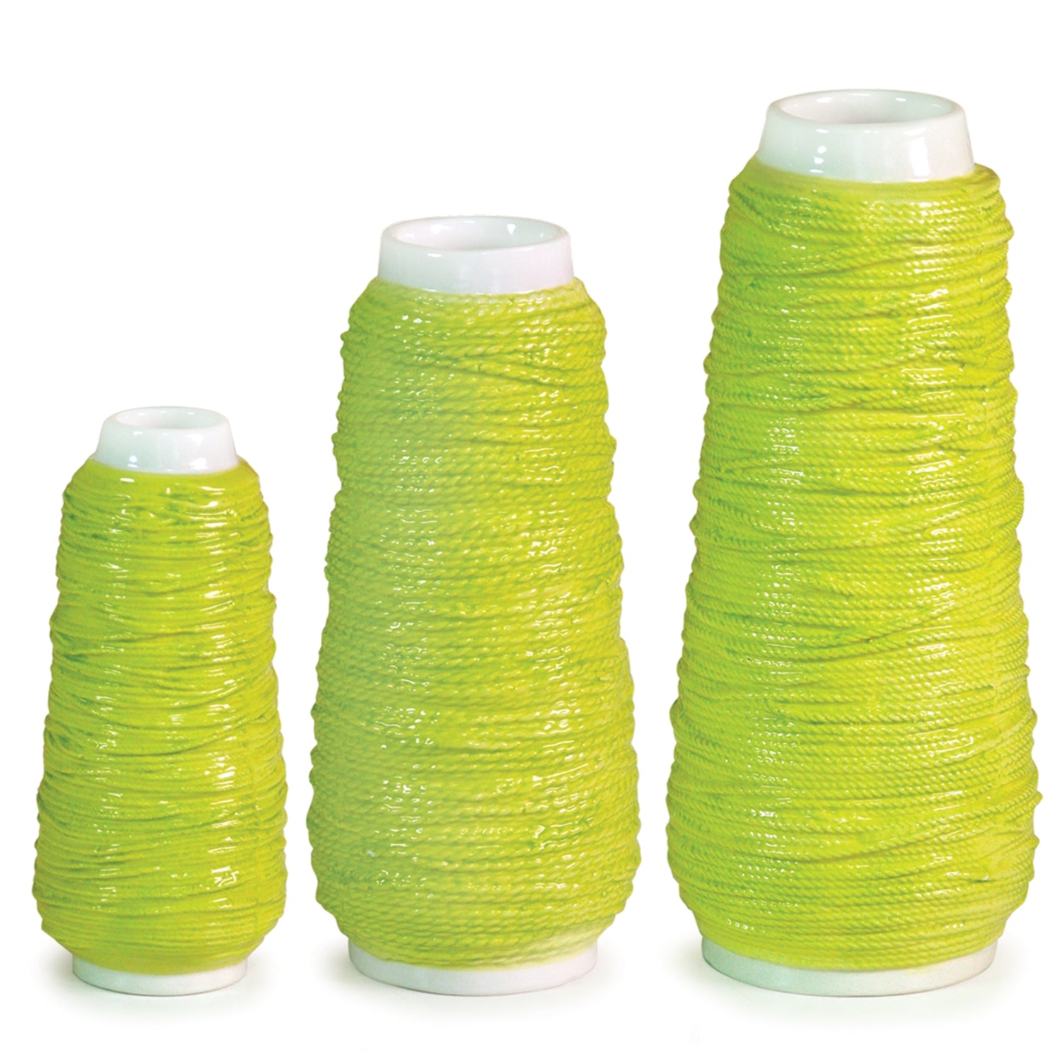 Spool Of Yarn Vase (Set of 3) 7", 9", 10.5"H Dolomite
