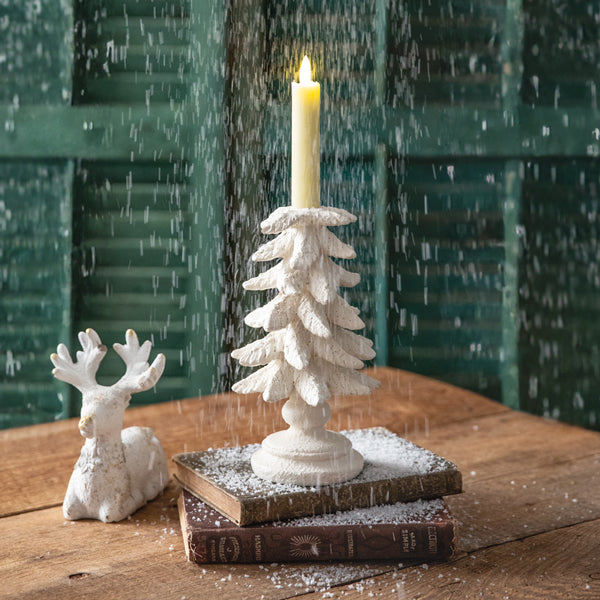 Small Winter Tree Taper Candle Holder