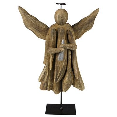 Angel on Stand, Wood - Wings Out