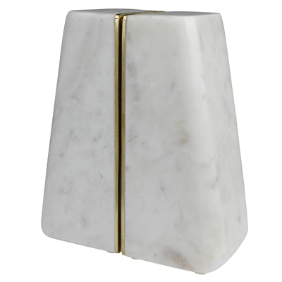 Cara Marble Bookends Pair with Brass Edges