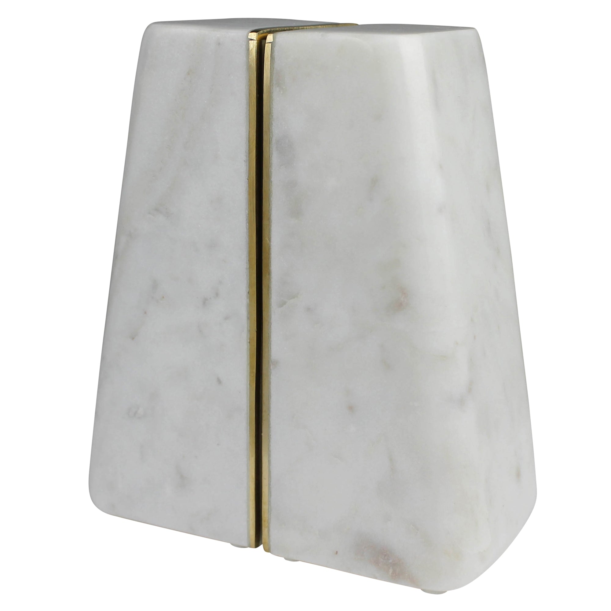 Cara Marble Bookend with Brass Edges