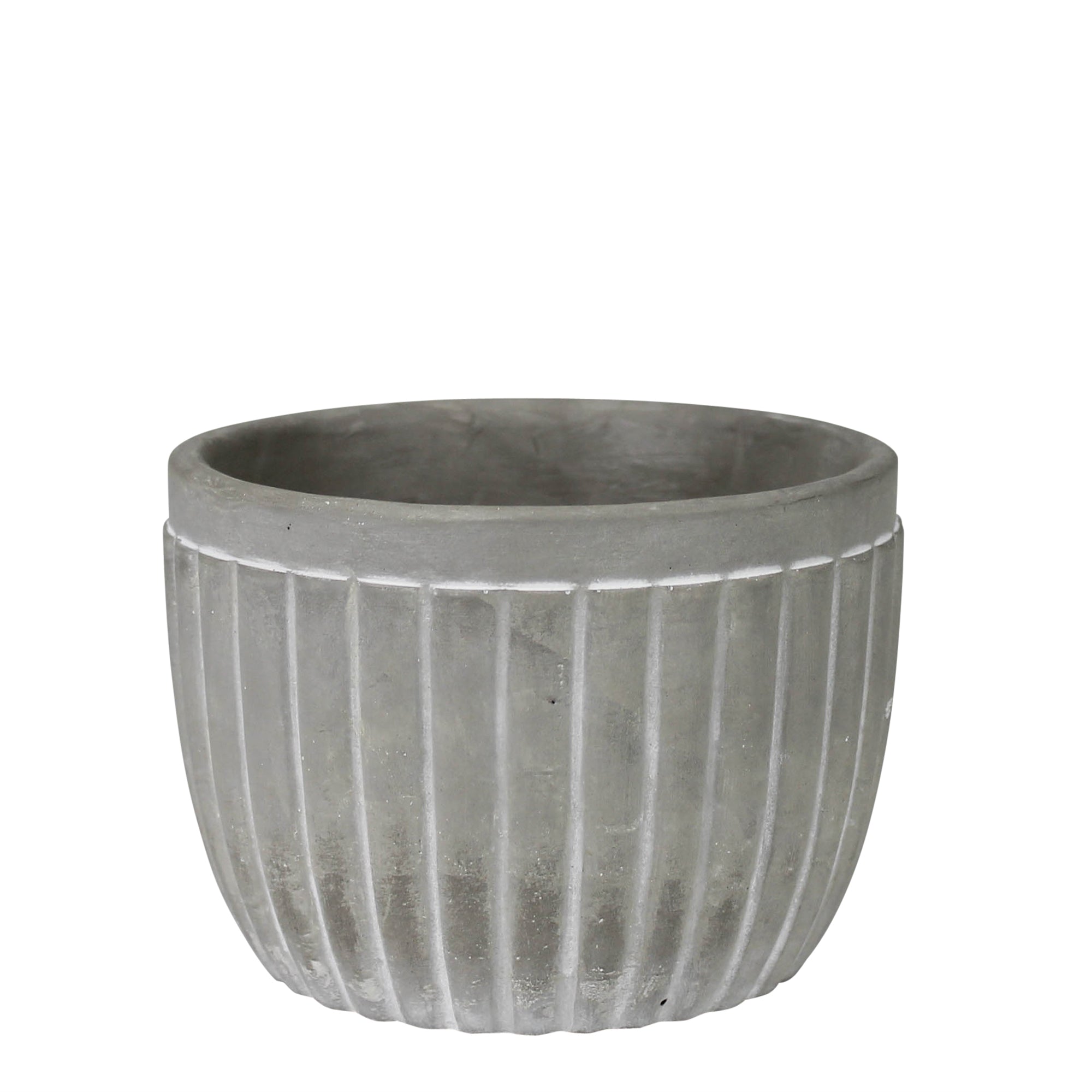 Scalloped Pot, Cement - 4”