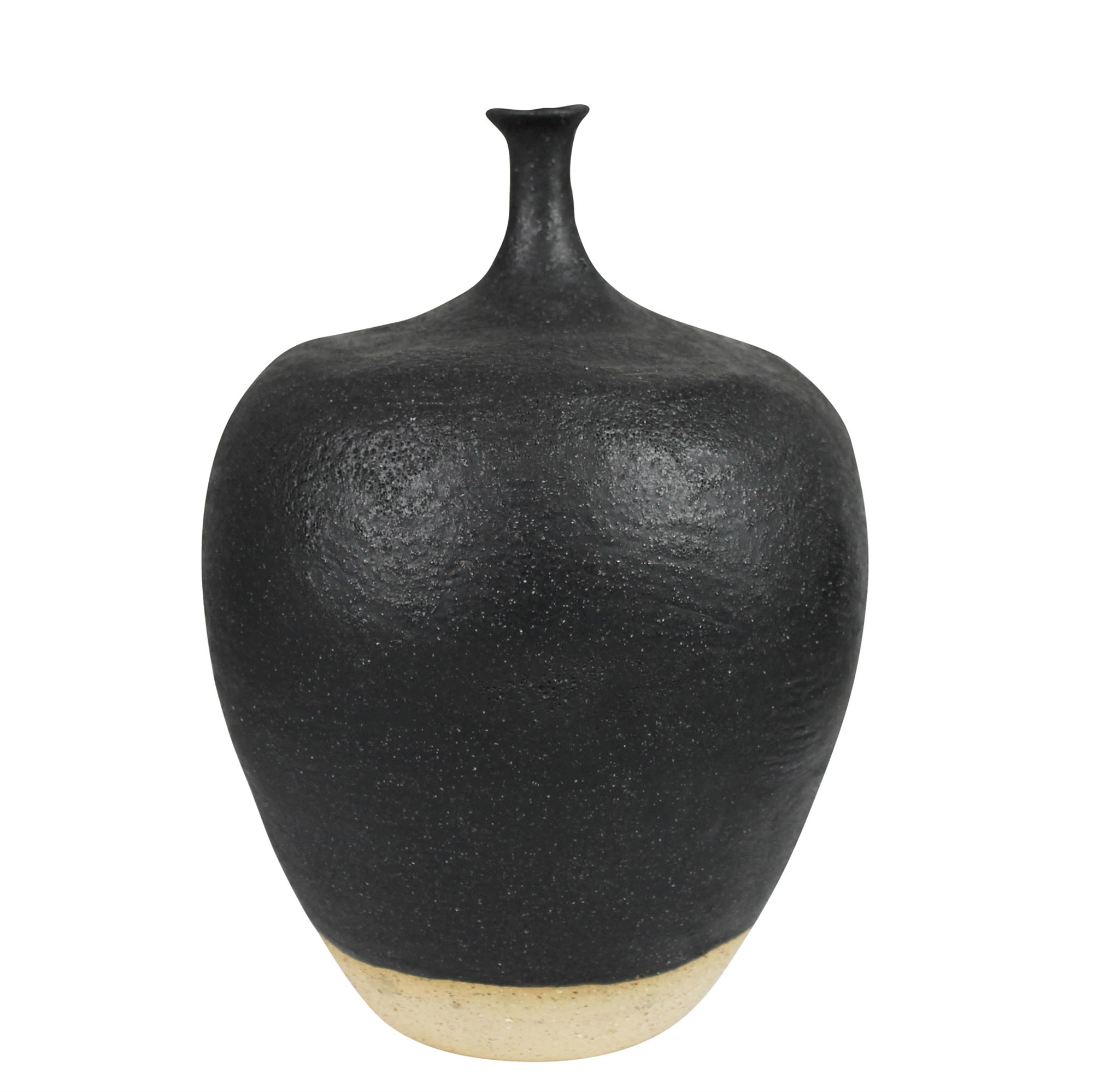 Thin Neck Vase, Ceramic, Black - Sm