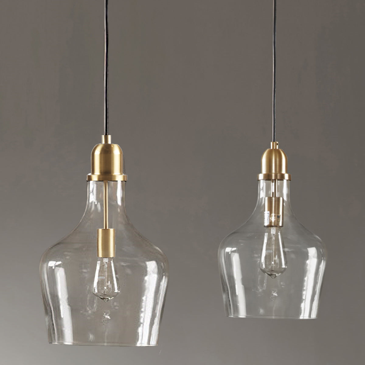Bell Shaped Hanging Glass Pendant Light