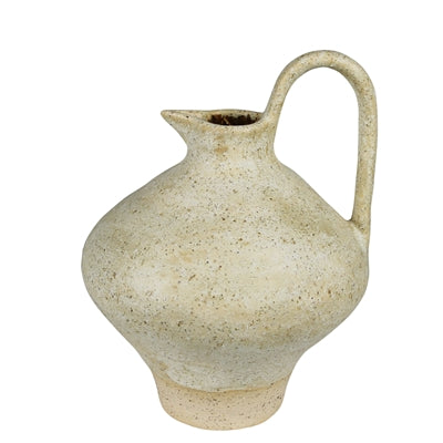 Umbria Pitcher with Tall Handle, White - Sm