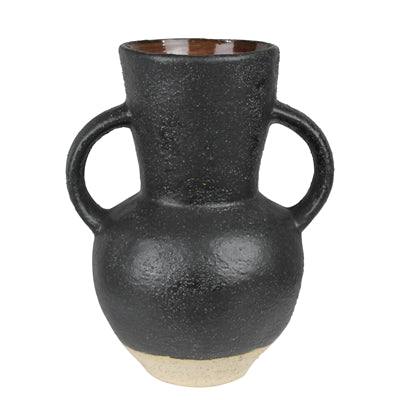 Umbria Vase with Big Handles, Black
