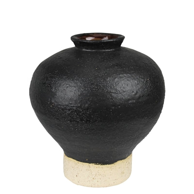 Umbria Vase with Small Neck, Black