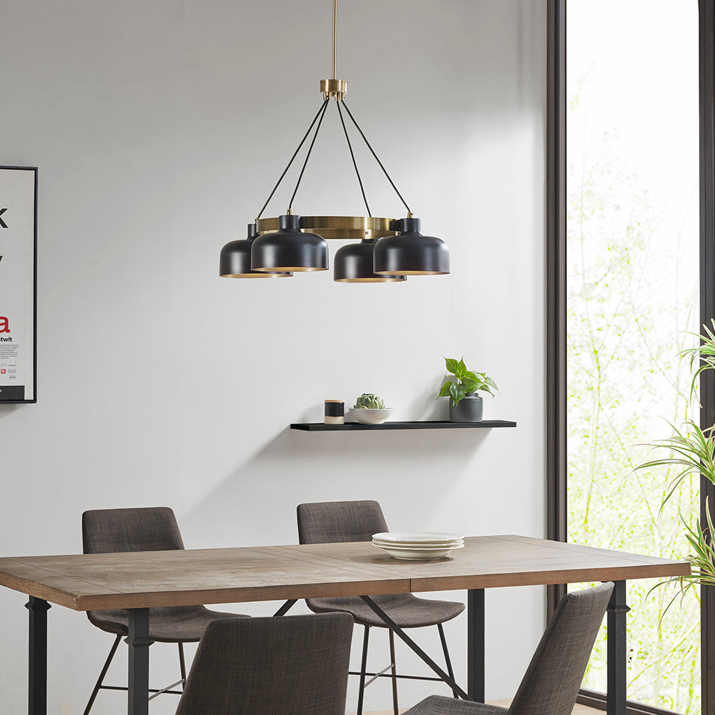 Abbott 3-Light Chandelier with Frosted Glass Globe Bulbs