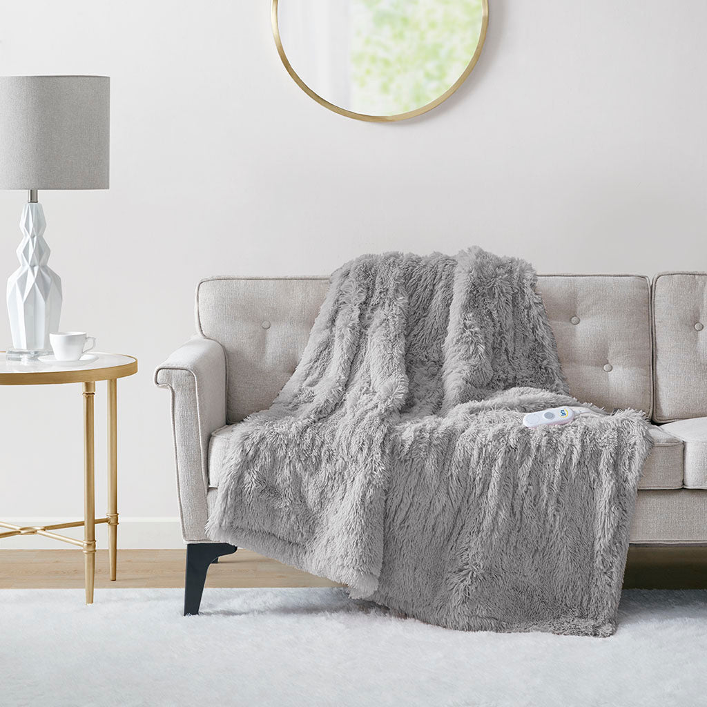 Malea Shaggy Faux Fur Heated Throw