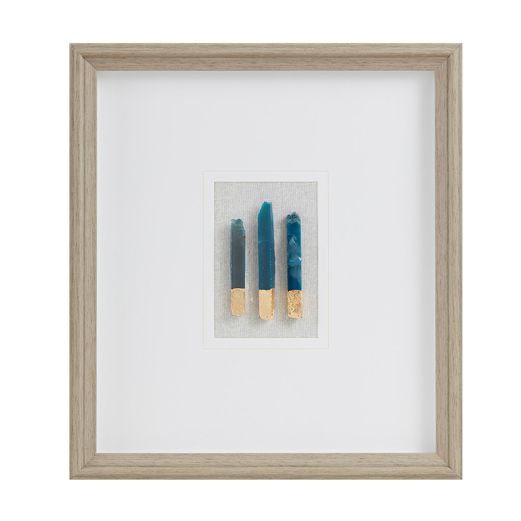 N/A Off-White Natural Agate Double Mat Shadow Box Wall Decor