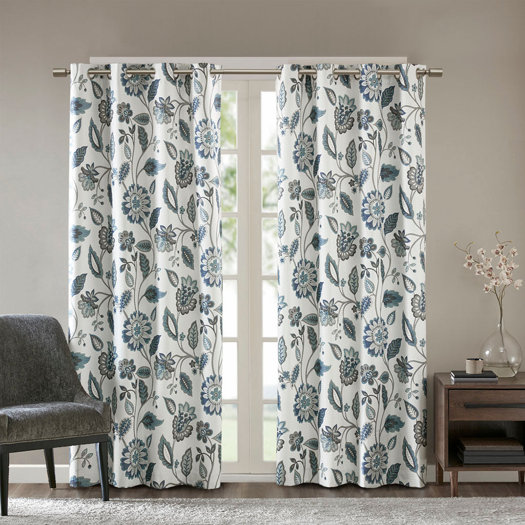 Camille Jacquard Printed Room Darkening Curtain Panel