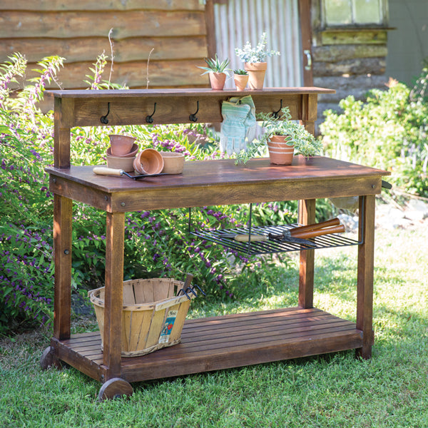 Garden Potting Station with Wheels