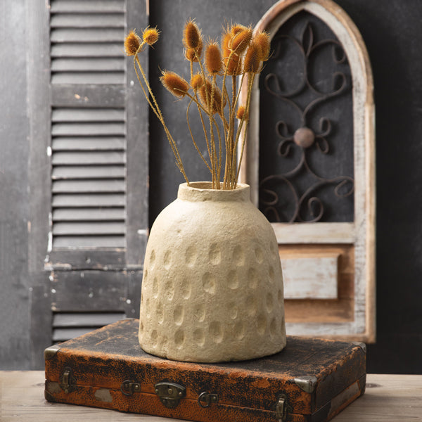 Handmade Paper Mache Seed Pod Vase