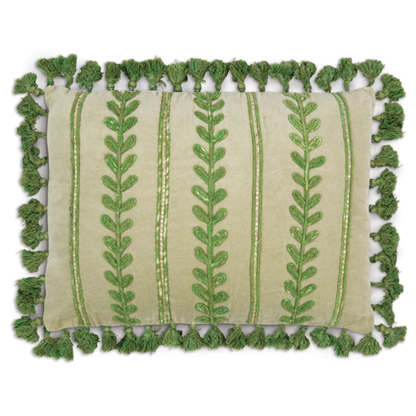 Serendipity Sage Filigree Throw Pillow