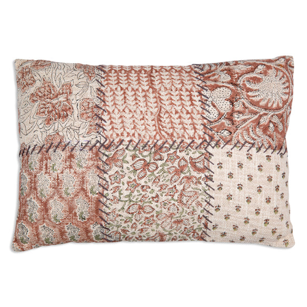 Timeless Terracotta Patchwork Throw Pillow