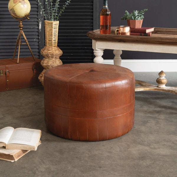 Leather Floor Pouf