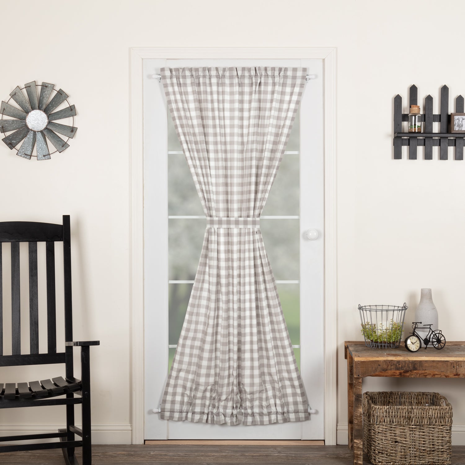 Annie Buffalo Grey Check Door Panel