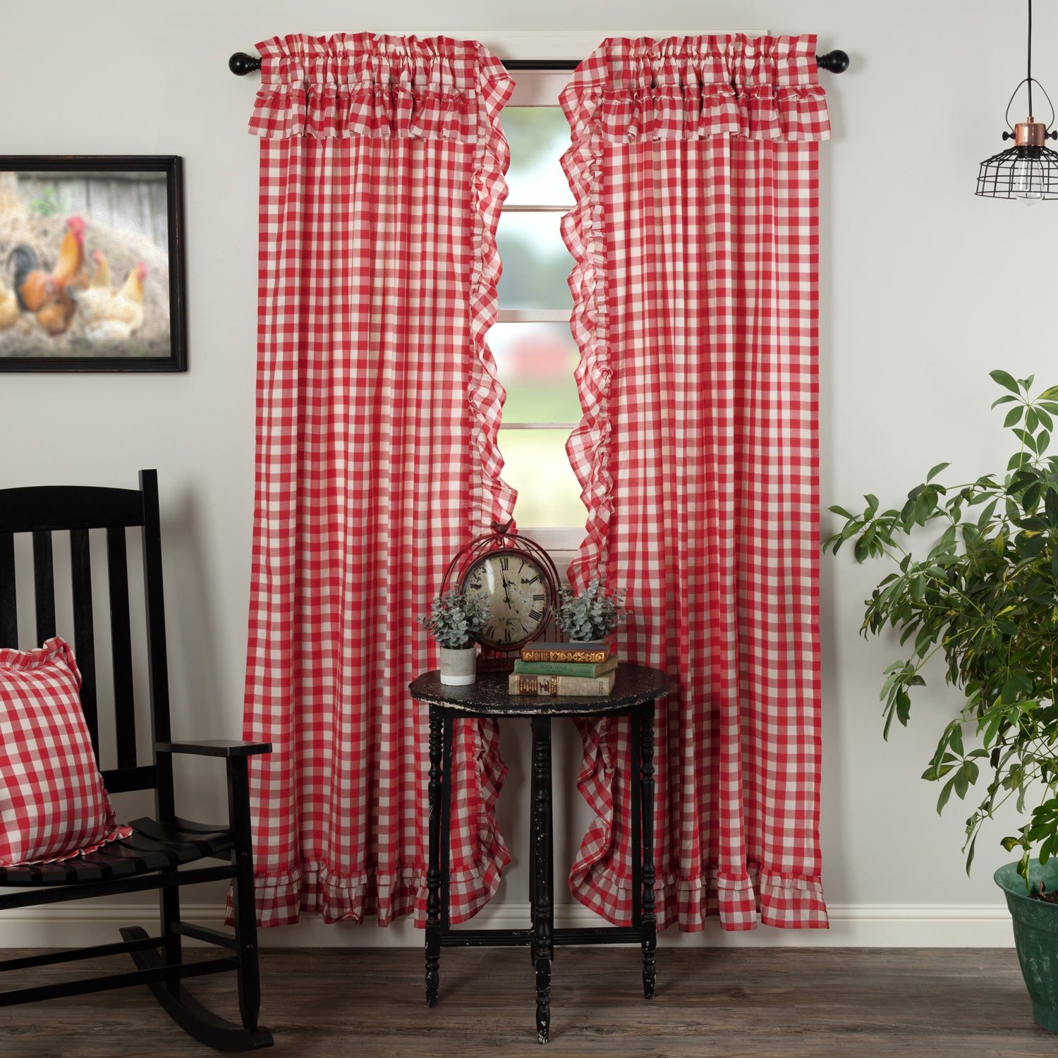 Annie Buffalo Red Check Ruffled Panel Set of 2