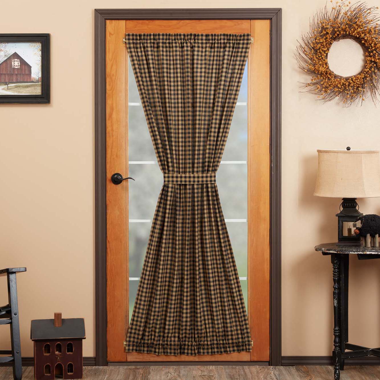 Black Check Door Panel