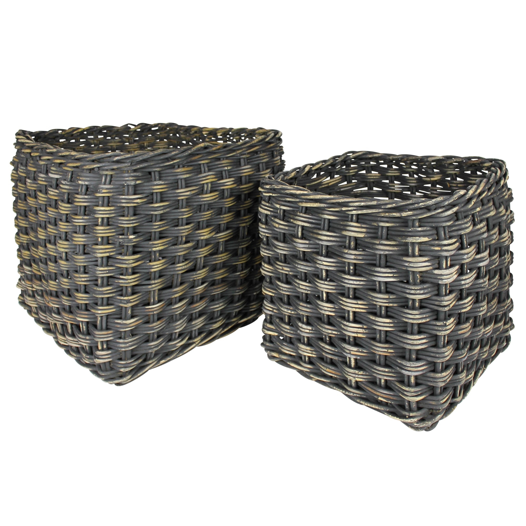 Square Baskets, Rattan Set/2