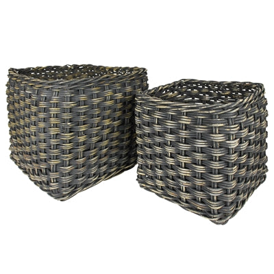 Square Baskets, Rattan Set/2