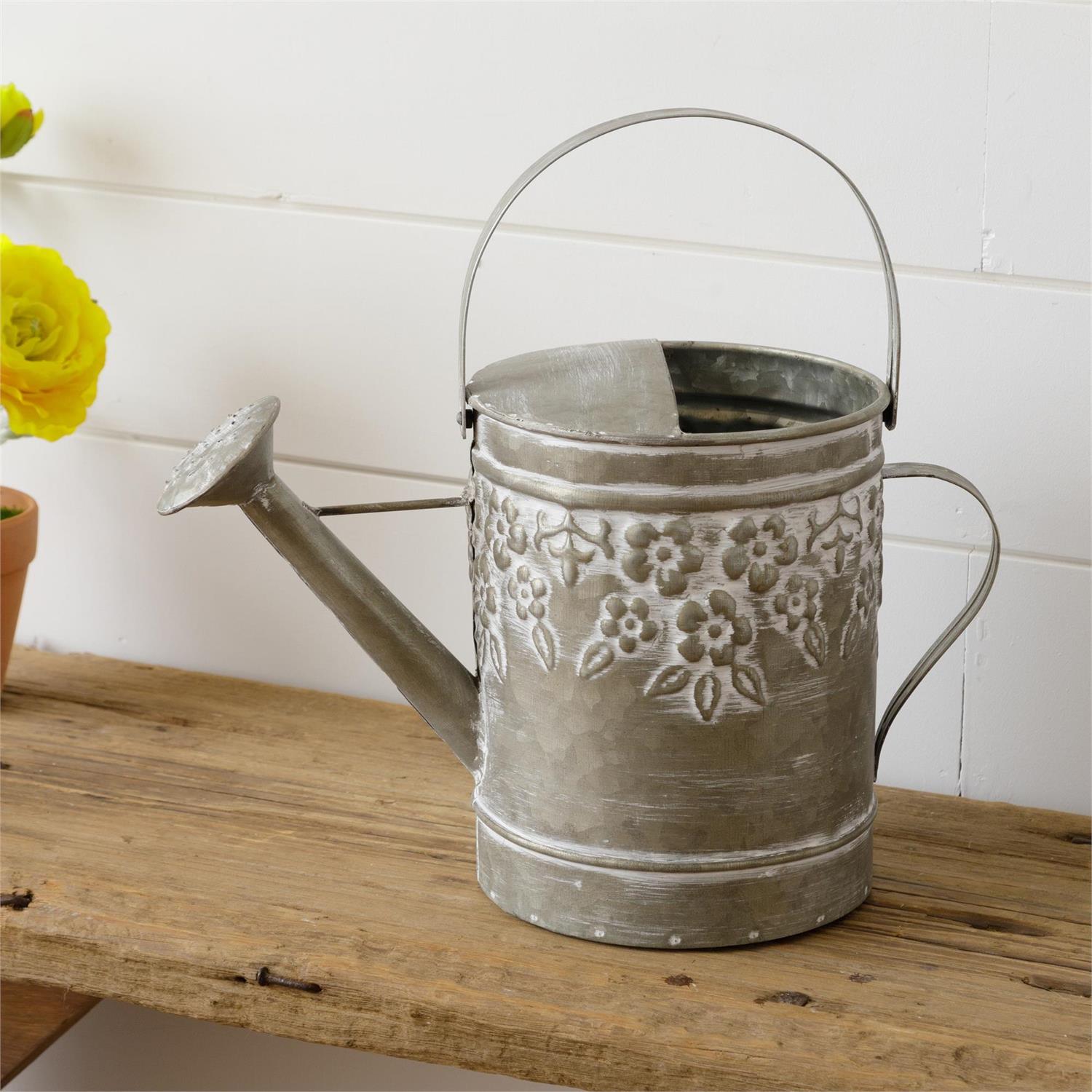 Watering Can - Embossed Flowers
