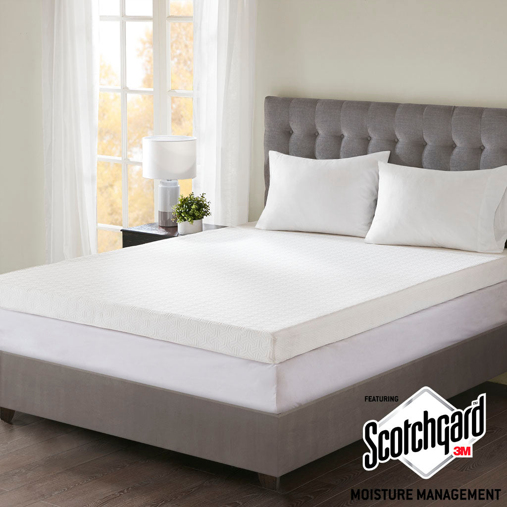 4" Gel Memory Foam with 3M Cover Cotton Percale Quilted Mattress Pad