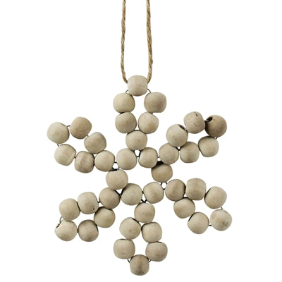 Wood Bead Snowflake - Sm