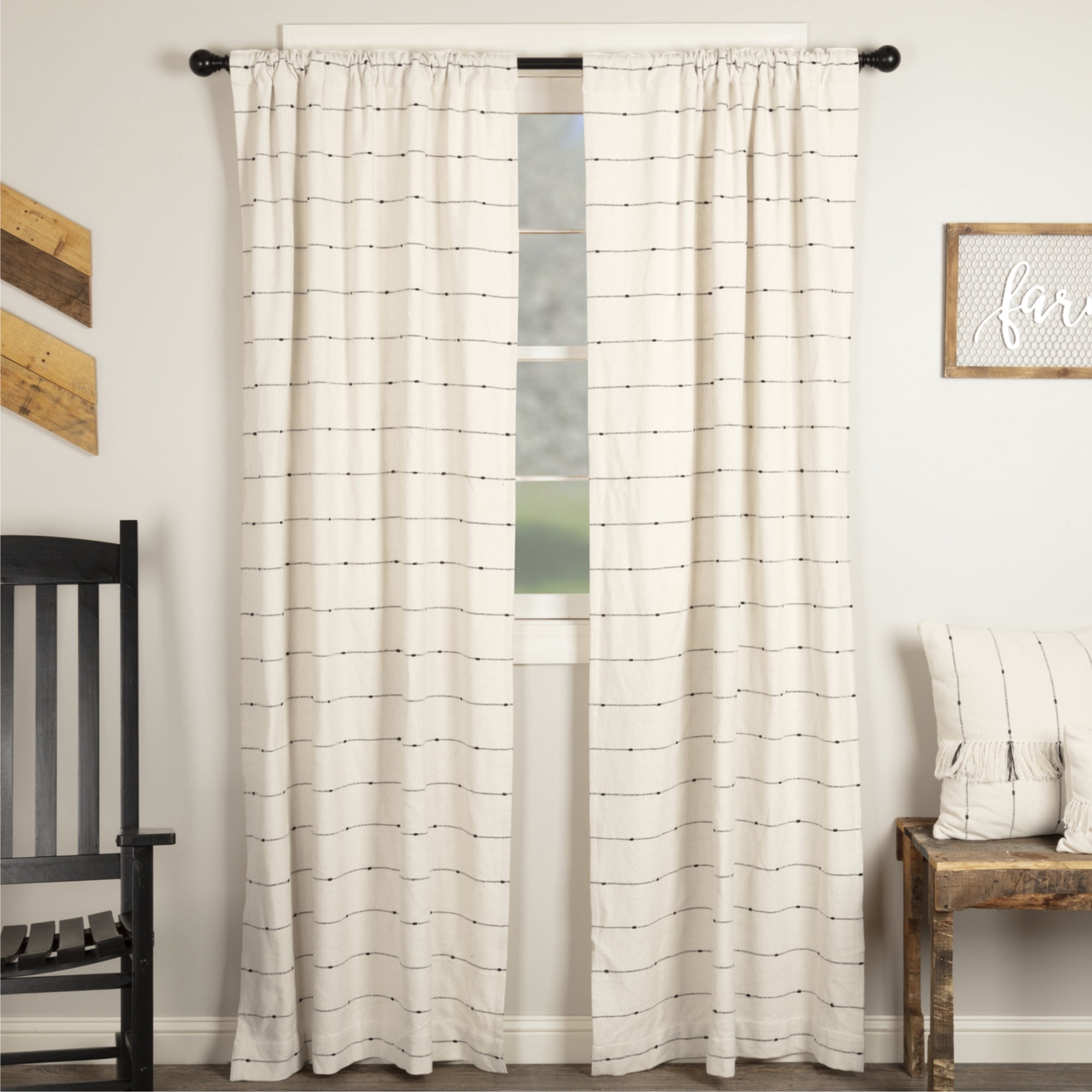 Farmcloth Stripe Panel Set of 2 84Lx40W