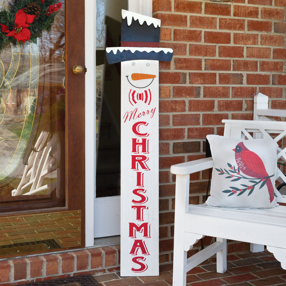 Snowman w/ Metal Work  Porch Leaner