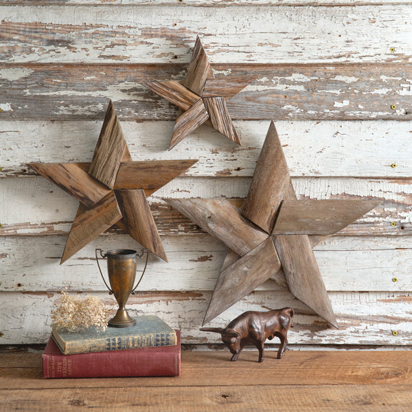 Set of Three Wood Stars