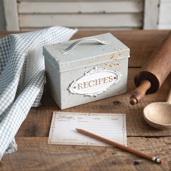 Rustic Recipe Box with Cards