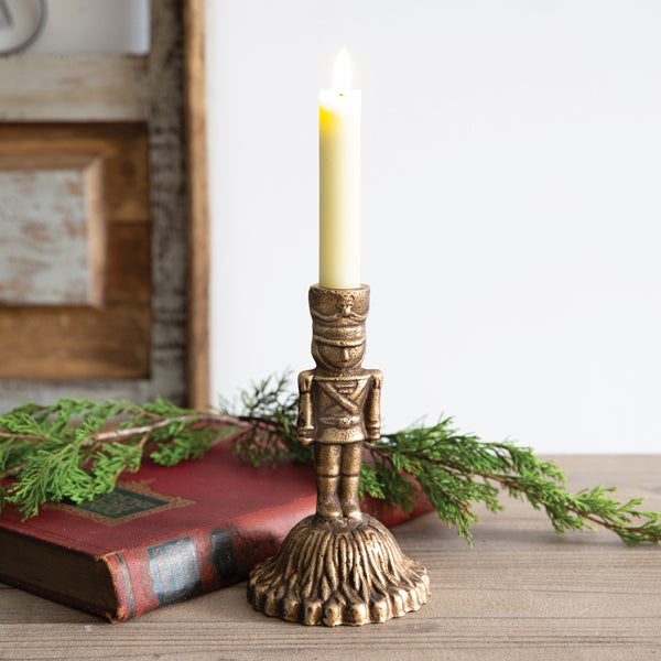 Small Nutcracker Taper Candle Holder
