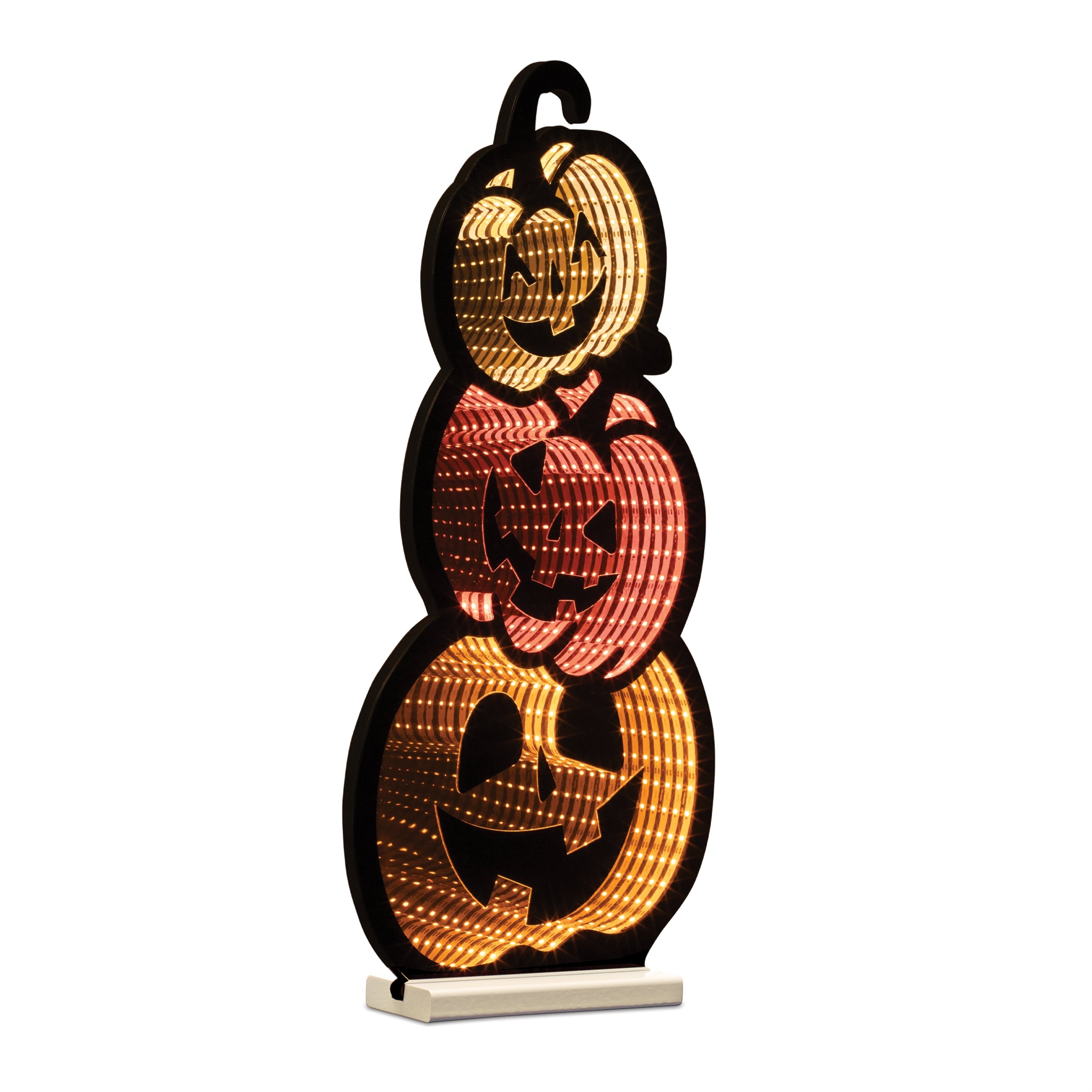 Triple Jack-o-Lantern Infinity Light 23”H Acrylic UL Plug